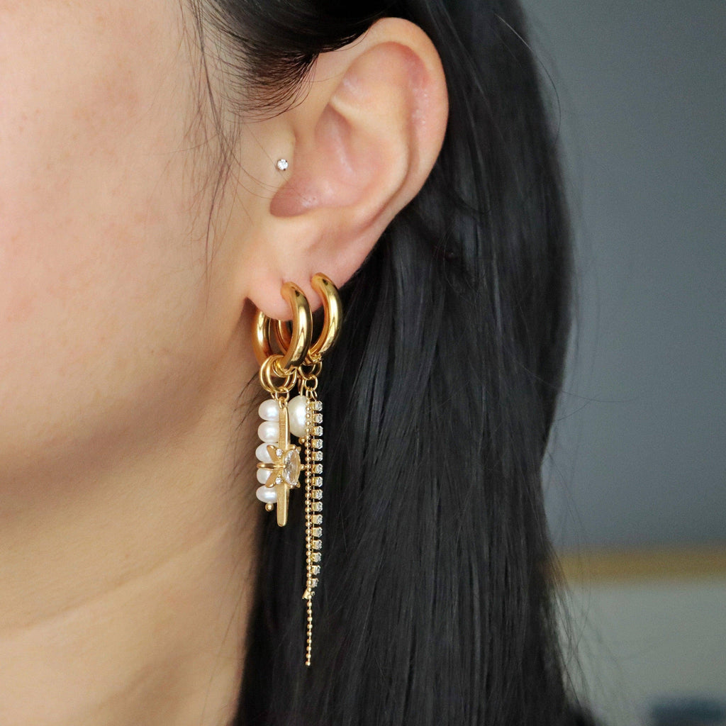 Lucias Dangle Charm Hoops
