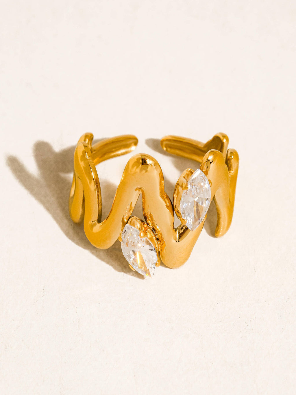 Lumi Abstract CZ Open Ring