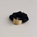 Satin Scrunchie with Crescent Gold Charm