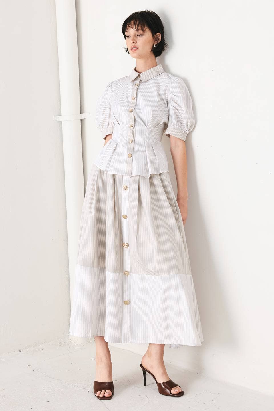 Erica Puff Sleeve Striped Woven Top