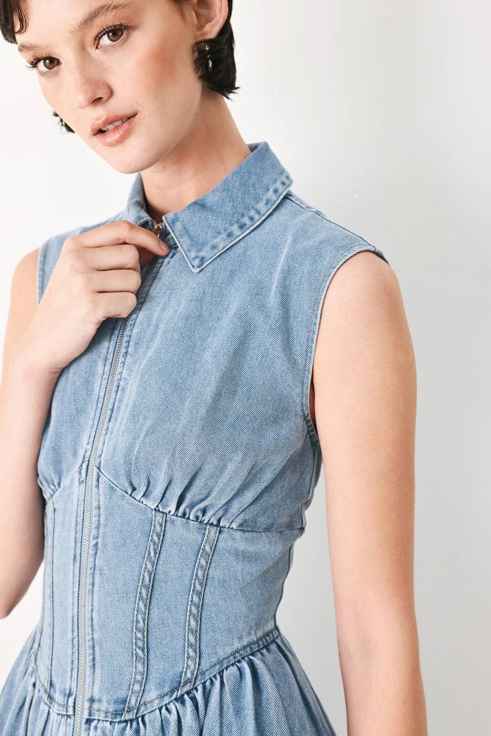 Bailey Washed Denim Midi Dress