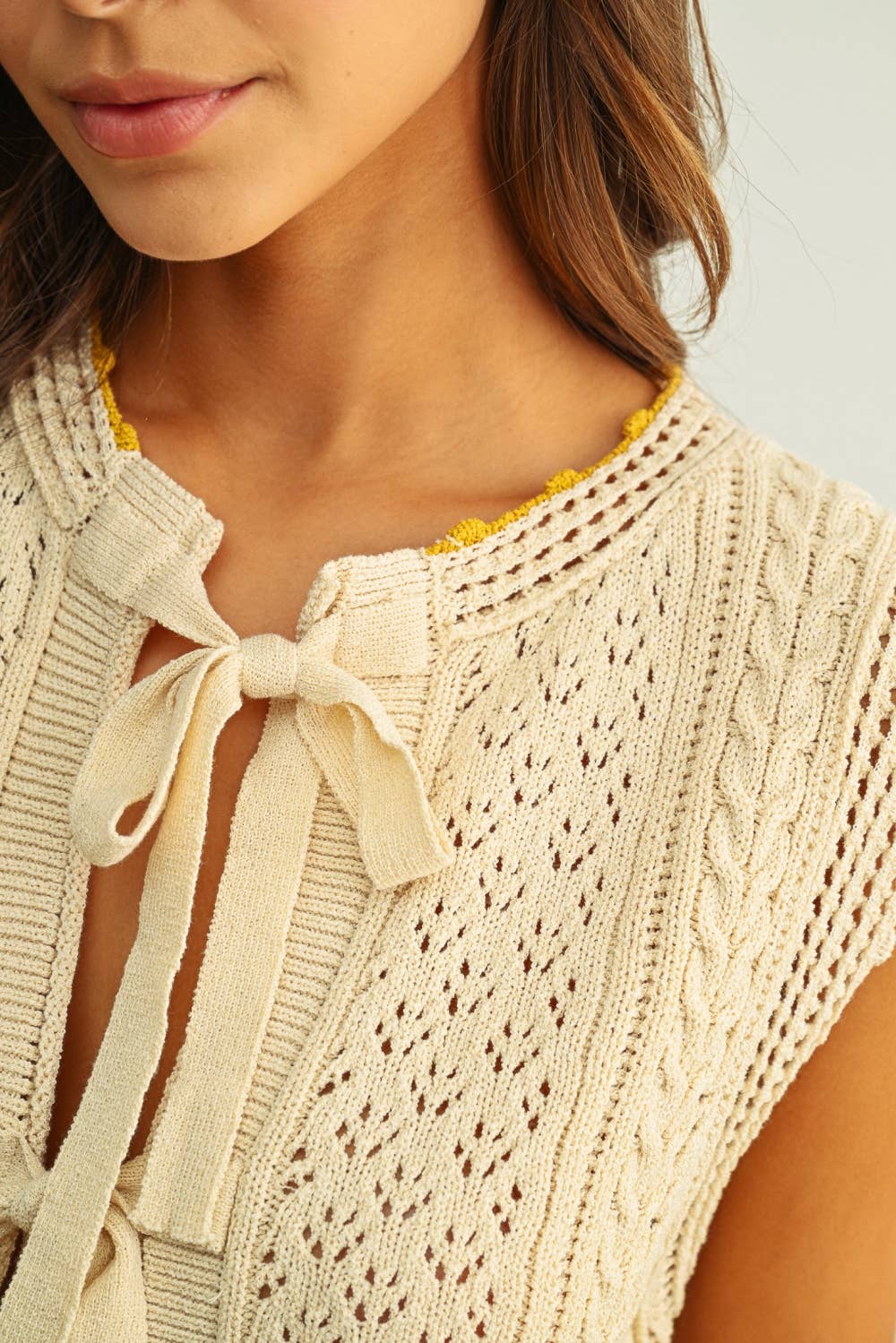 Amy Floral Crochet Knit Vest