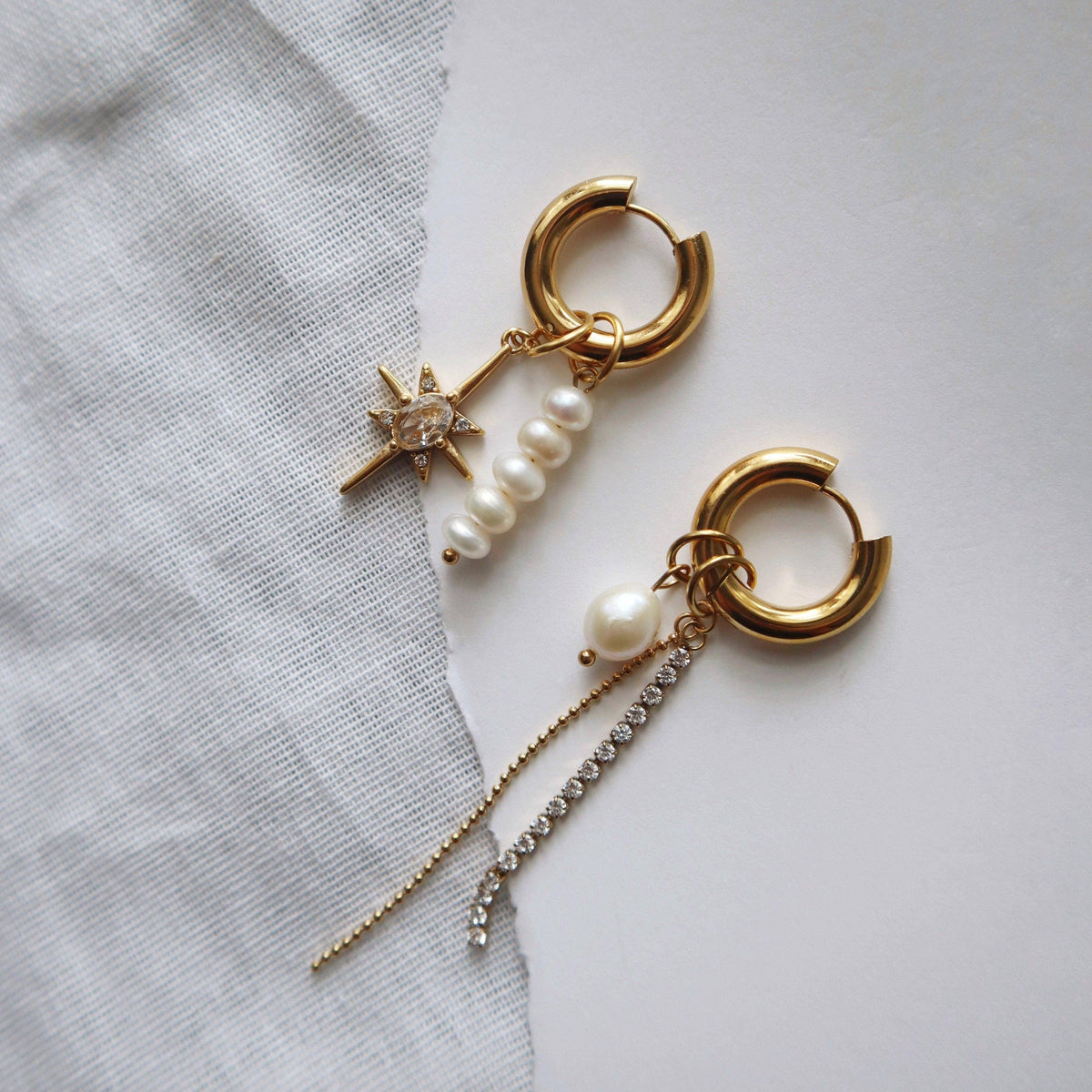 Lucias Dangle Charm Hoops