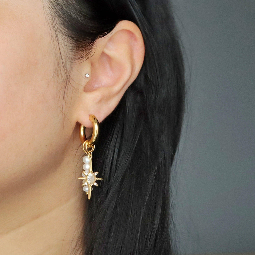 Lucias Dangle Charm Hoops