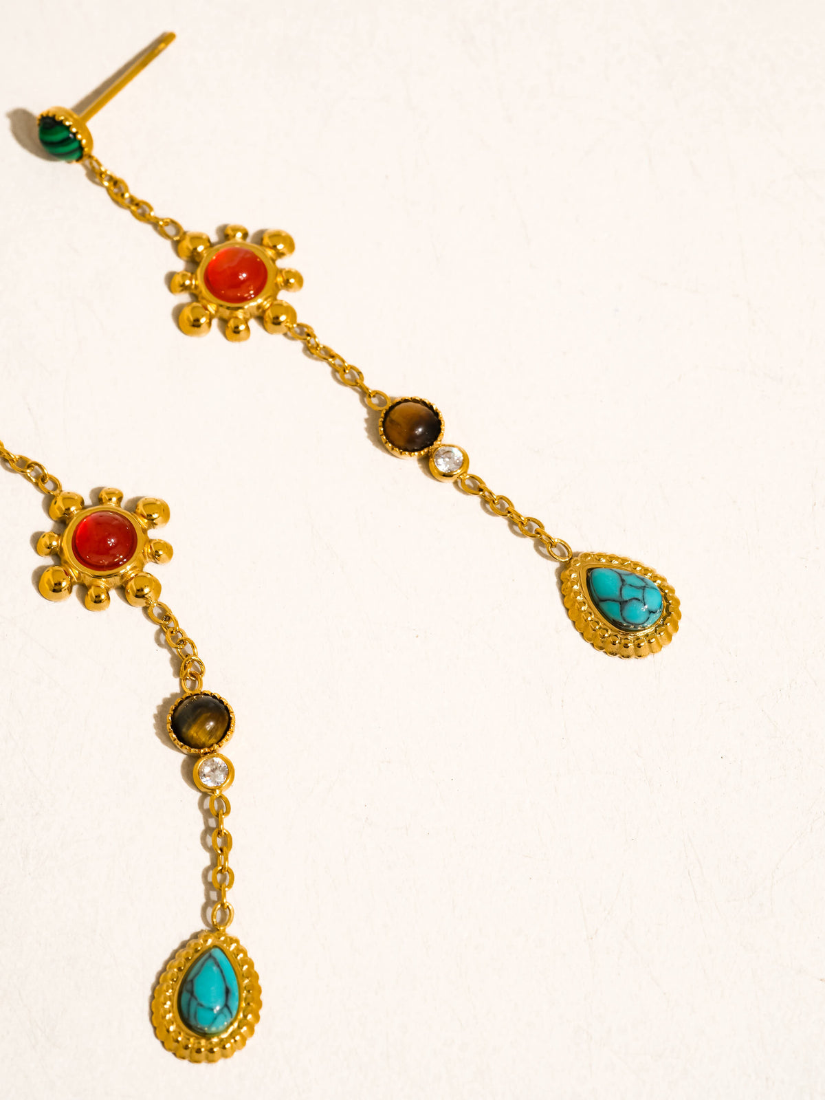 Bellevie Boho Gemstone Drop Earrings