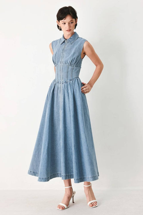 Bailey Washed Denim Midi Dress