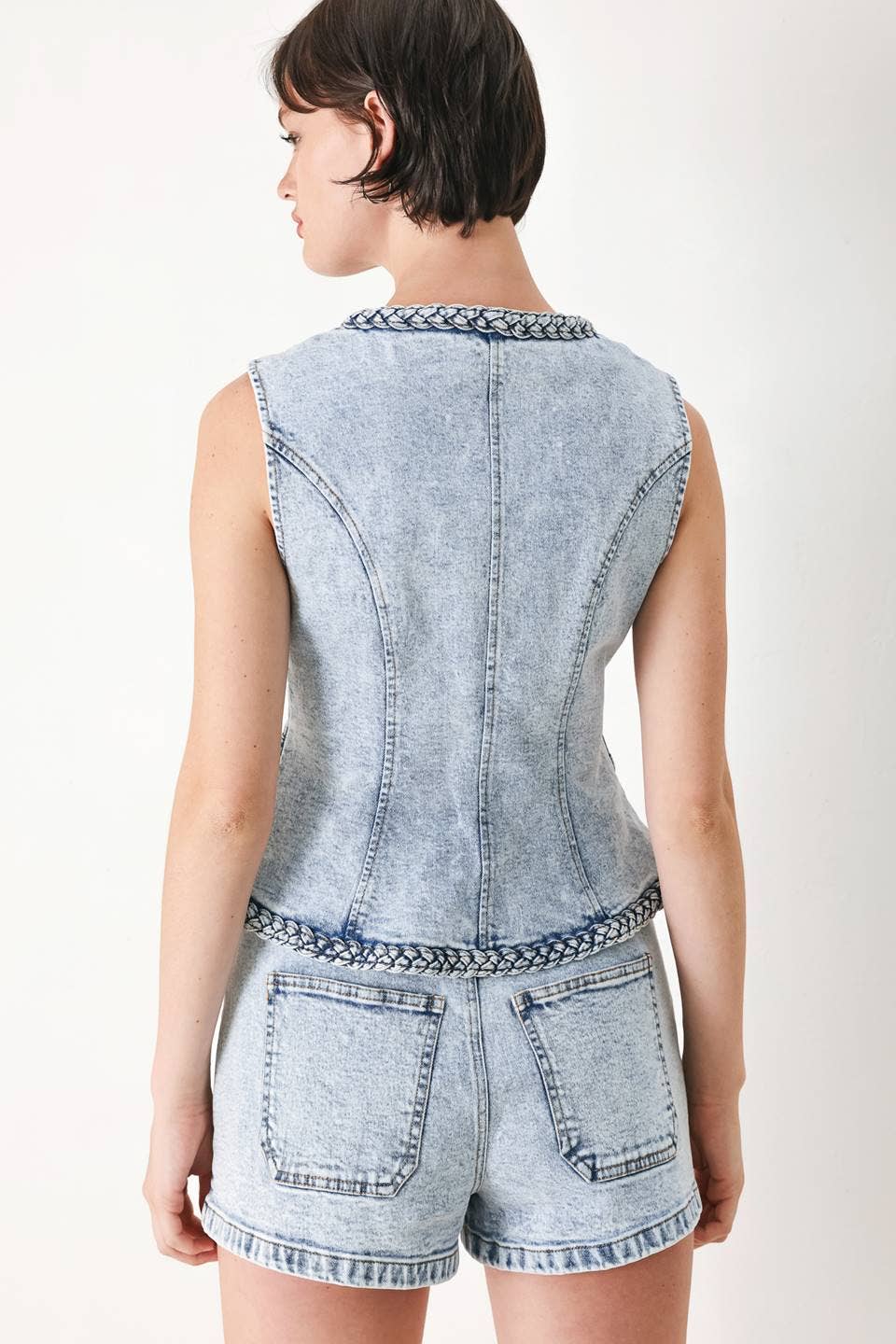 Yvette Washed Denim Vest