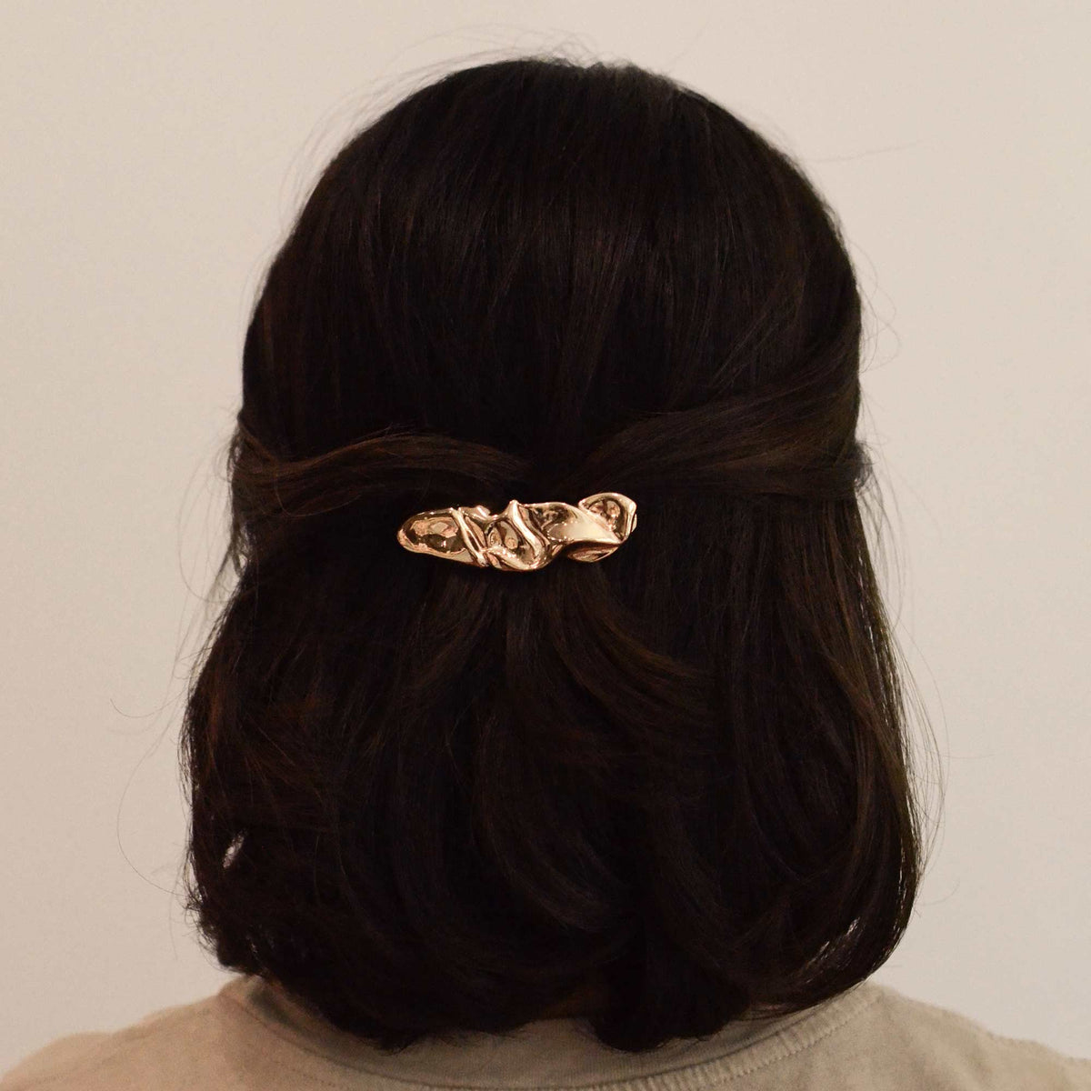 Textured Metal Barrette Hair Clip