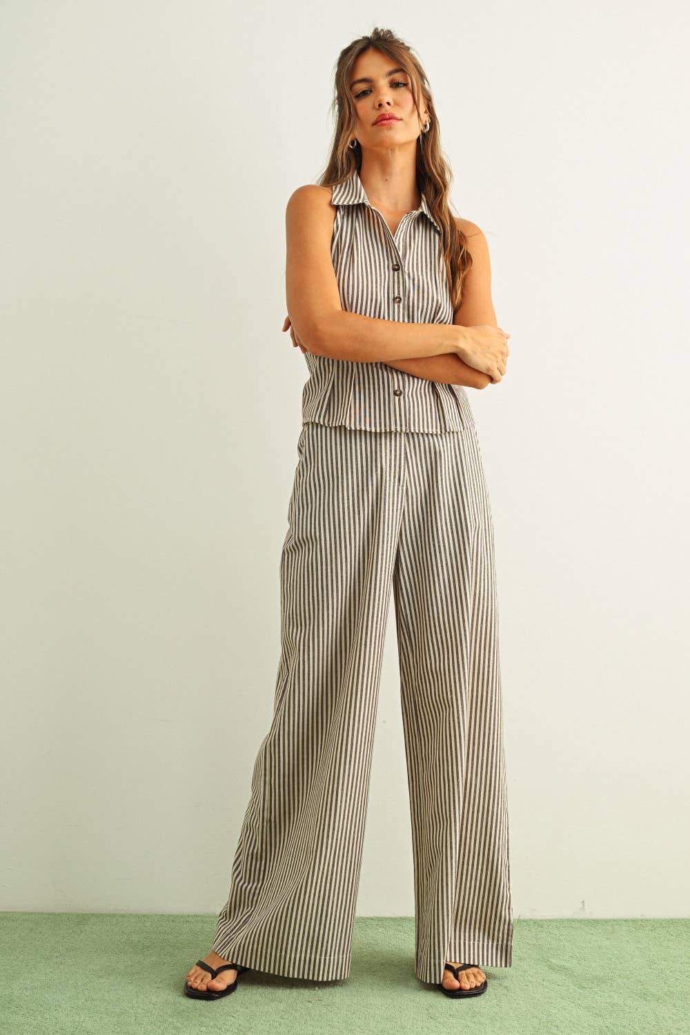 Naya Striped Wide Leg Trouser