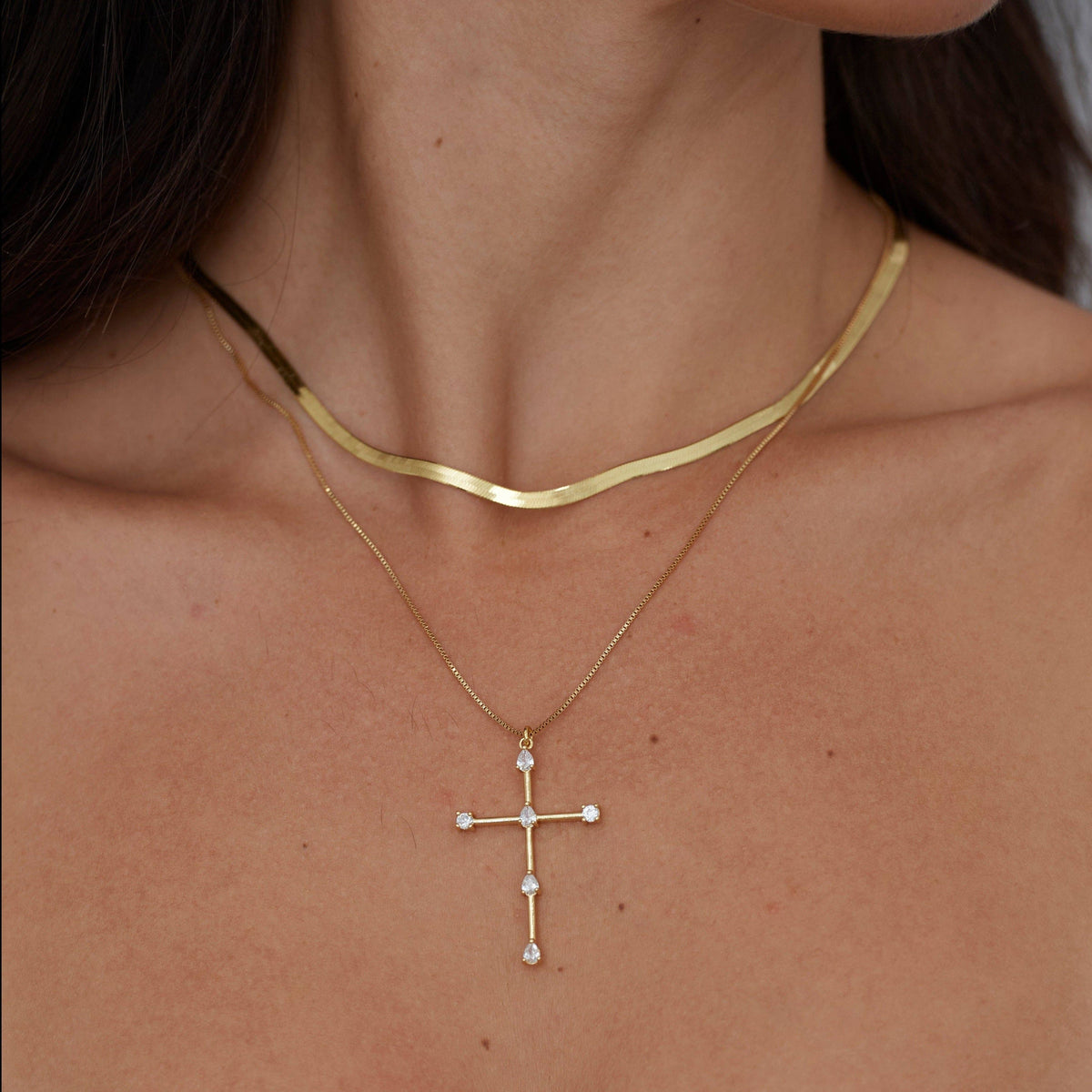 Emilee Cz Cross Necklace