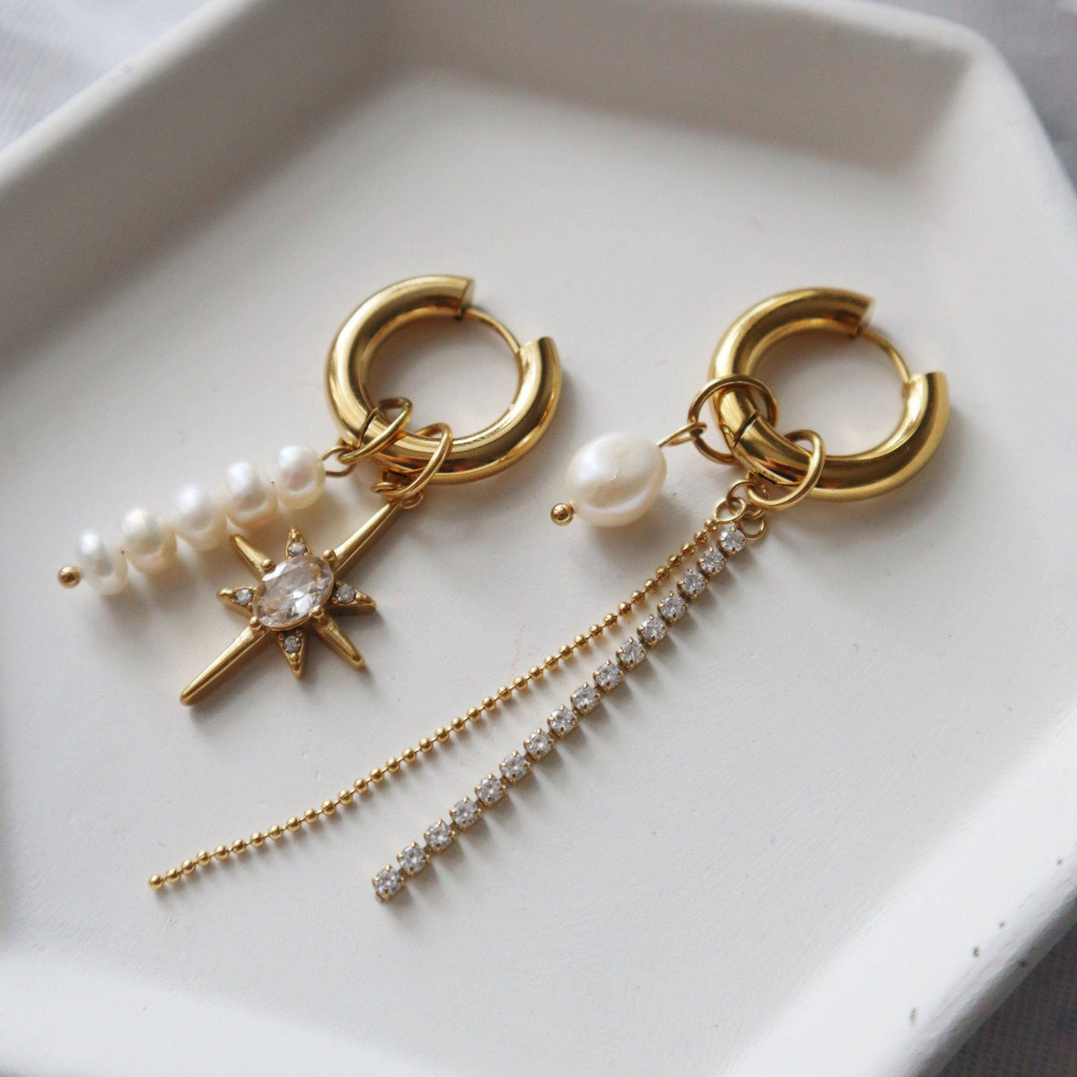 Lucias Dangle Charm Hoops