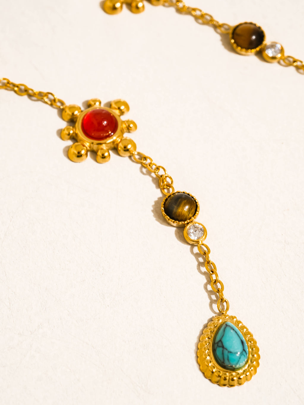 Bellevie Boho Gemstone Drop Earrings