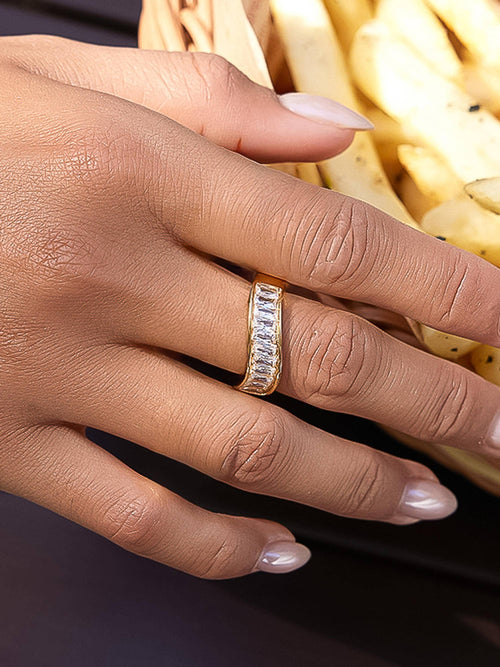 Calyxe CZ Baguette Band Ring