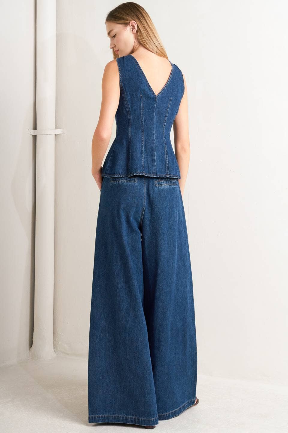 Ashley V-Neckline Denim Vest