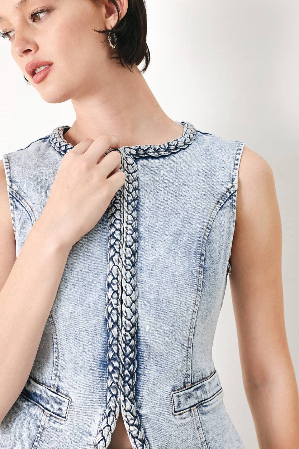 Yvette Washed Denim Vest