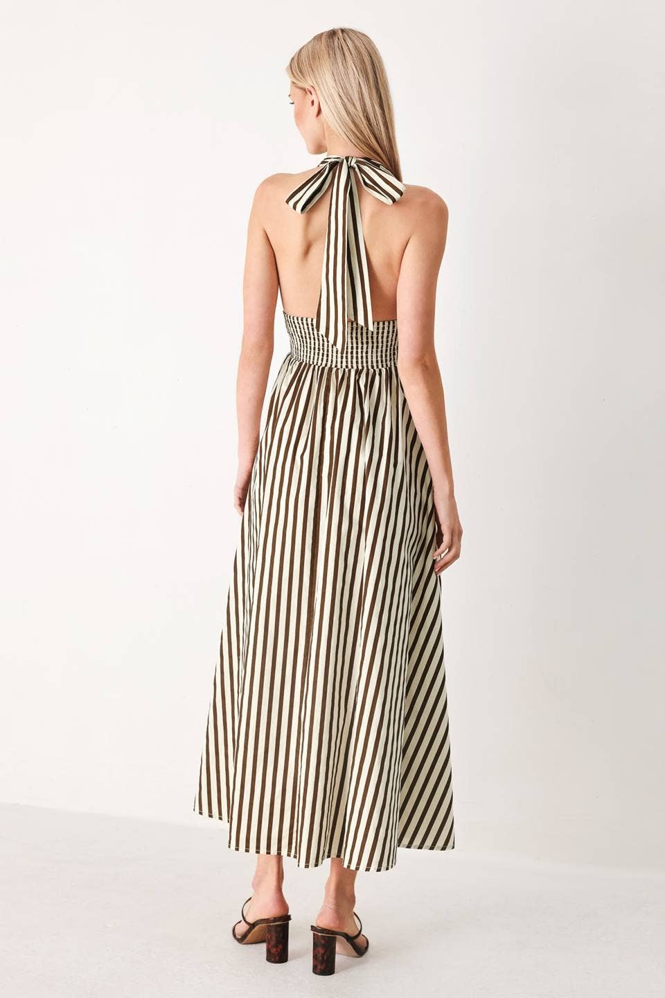 Lily Striped Woven Midi Dress