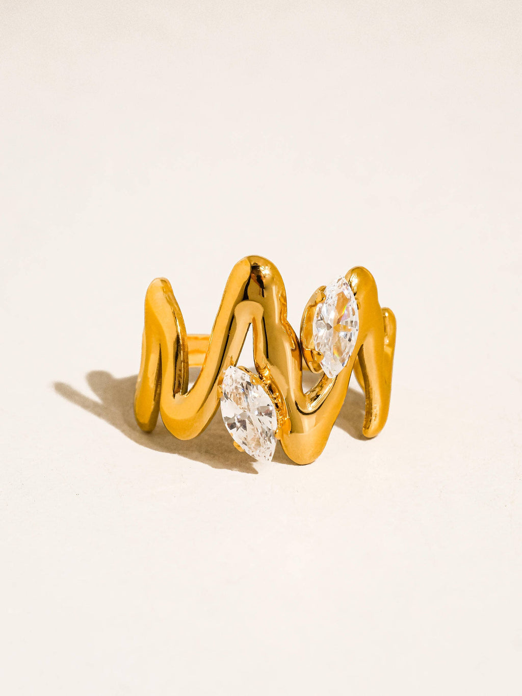 Lumi Abstract CZ Open Ring