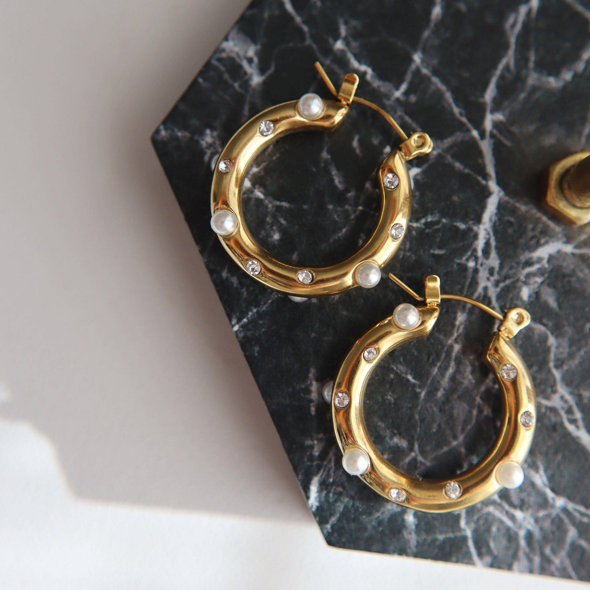Lily Pearl and CZ Hoops