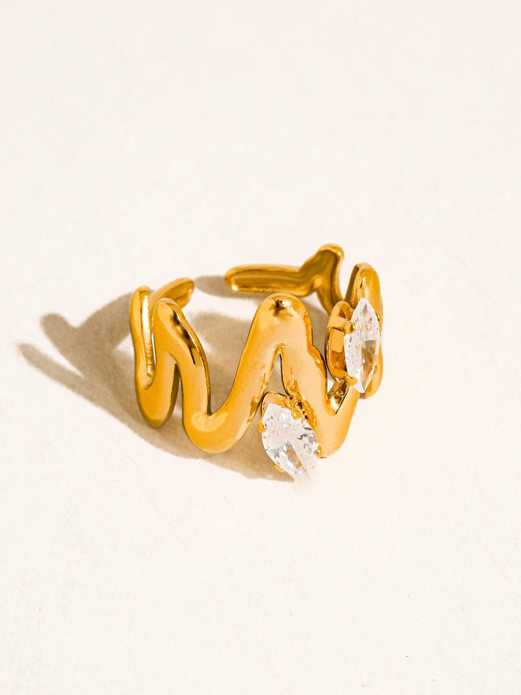 Lumi Abstract CZ Open Ring