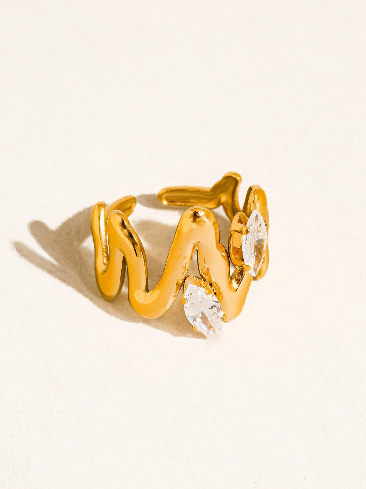 Lumi Abstract CZ Open Ring