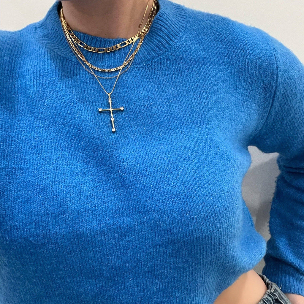 Emilee Cz Cross Necklace