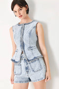 Yvette Washed Denim Vest