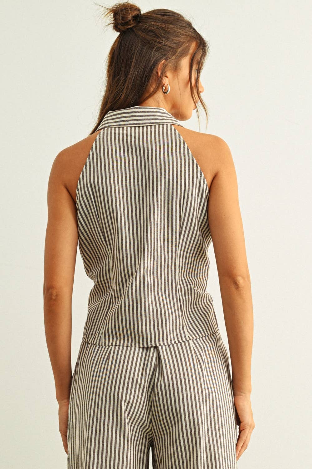 Naya Striped Pattern Collared Blouse