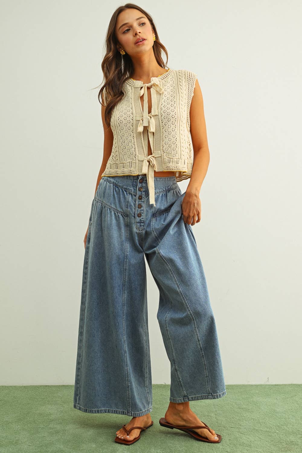 Amy Floral Crochet Knit Vest