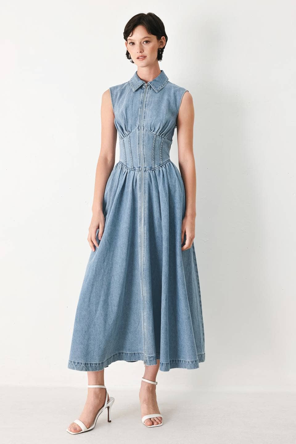 Bailey Washed Denim Midi Dress