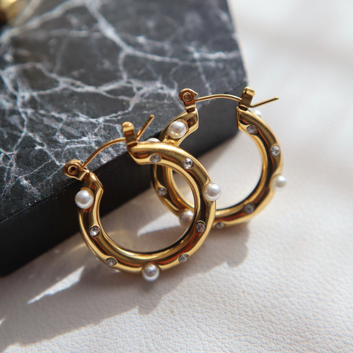Lily Pearl and CZ Hoops